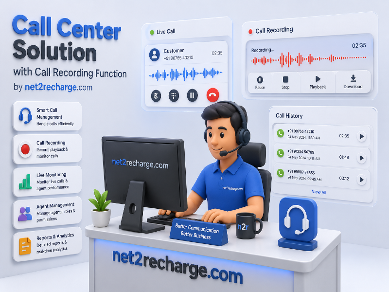 Call Center Solution with own dialer Call Recording Function